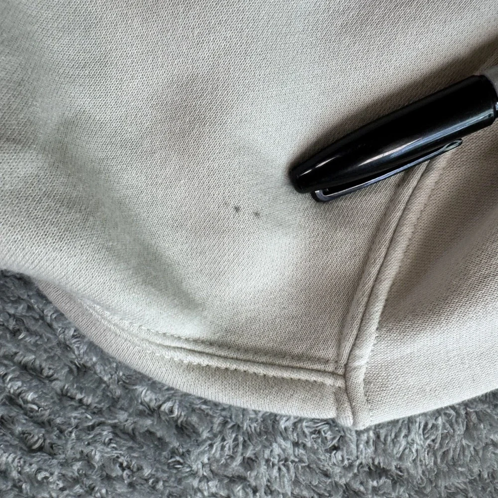 Nike Sportswear Club Fleece Hoodie Small Cream Beige Embroidered Logo
